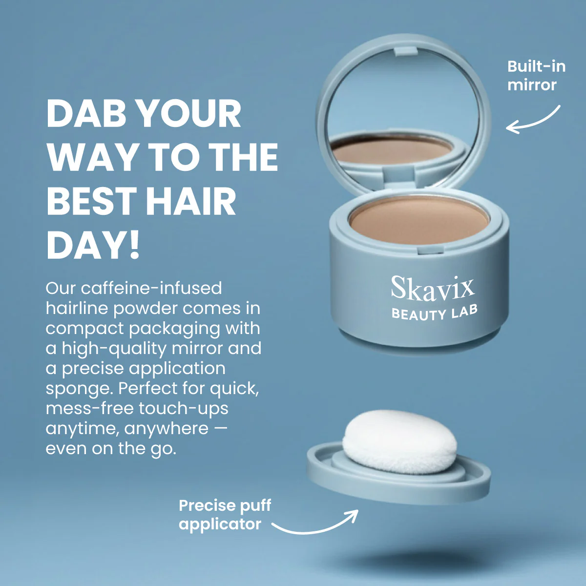 Skavix Root Touch-Up Powder — Quick Gray Coverage in Seconds