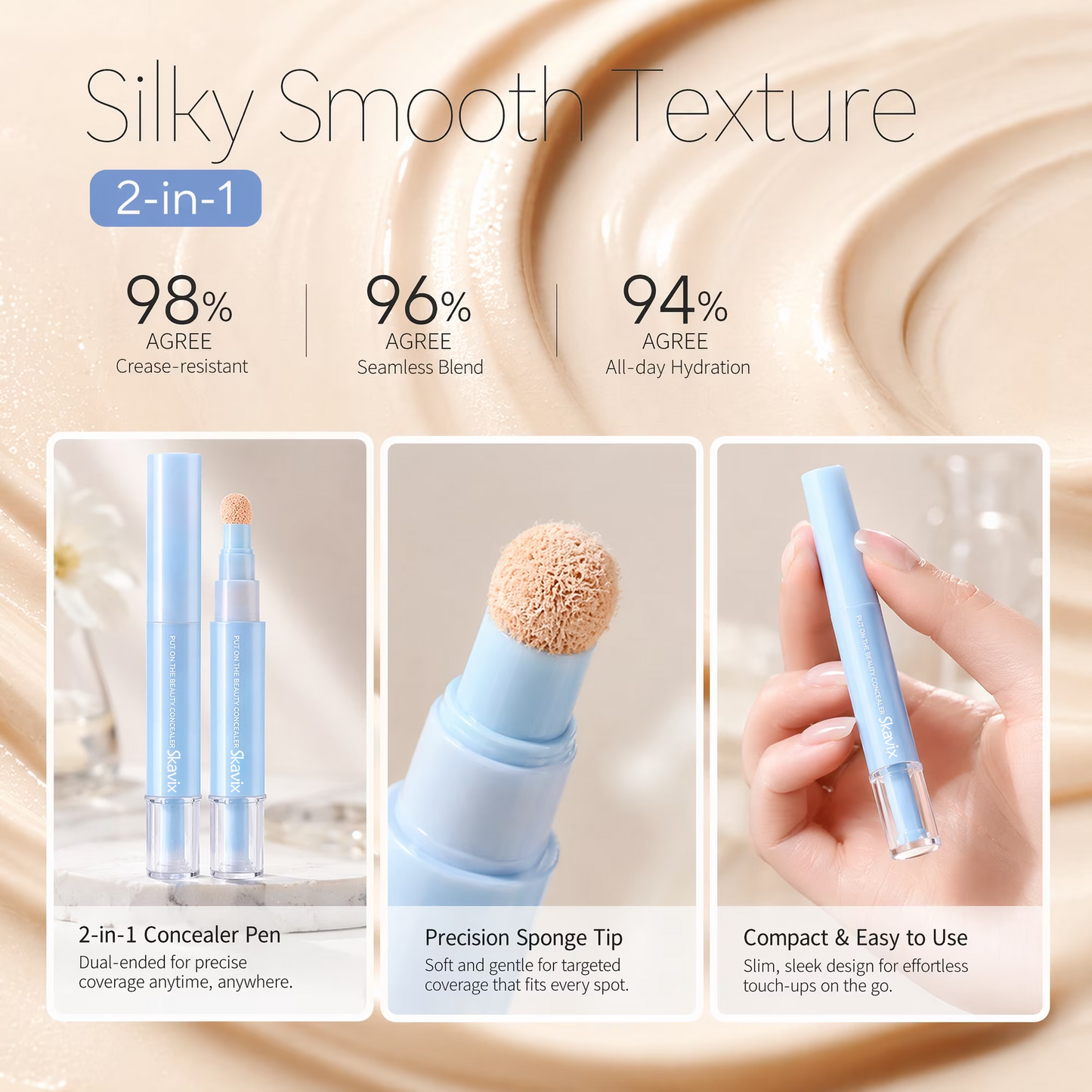 Skavix 2-in-1 Concealer Pen — Brighten & Blend