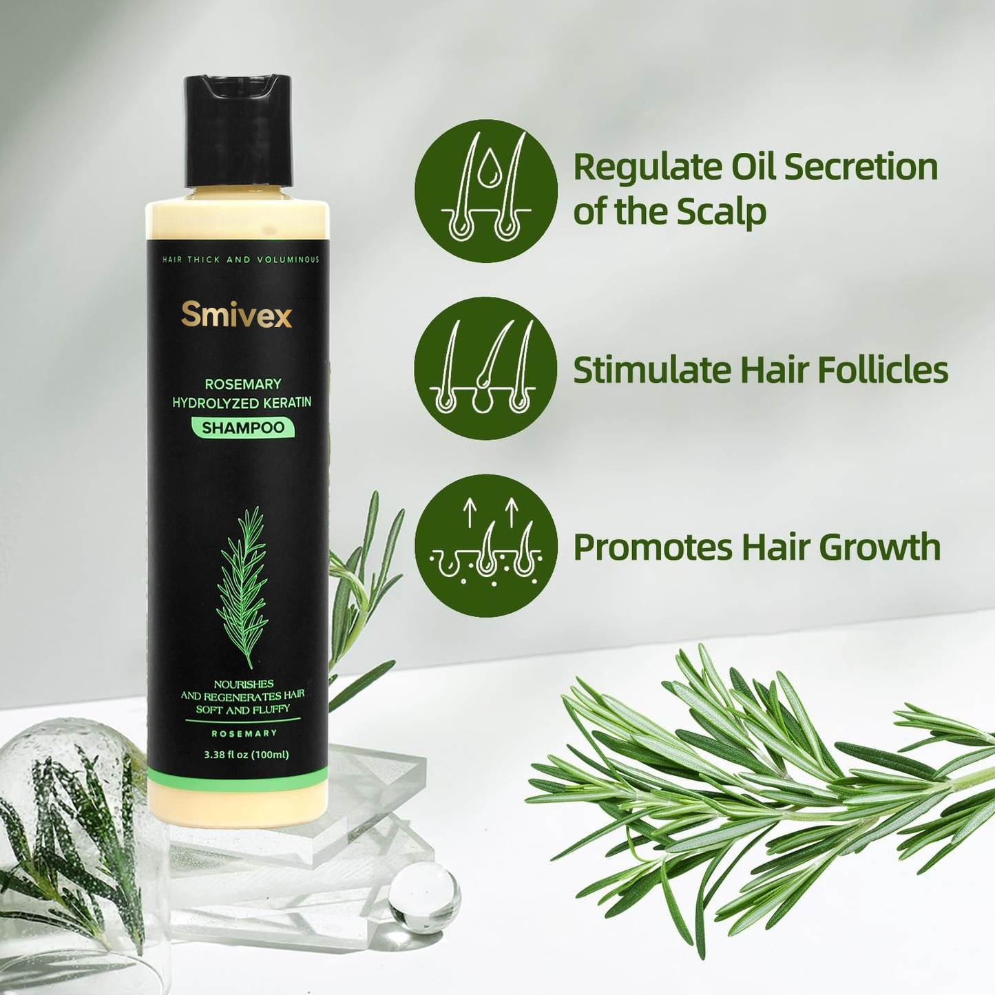 🔥LAST DAY 50% OFF - 🌿Smivex® Organic Rosemary Hair Growth Shampoo