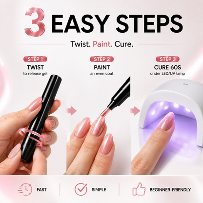 ✨ One-Step Gel Nail Pen Create Glossy Salon Nails In Minutes