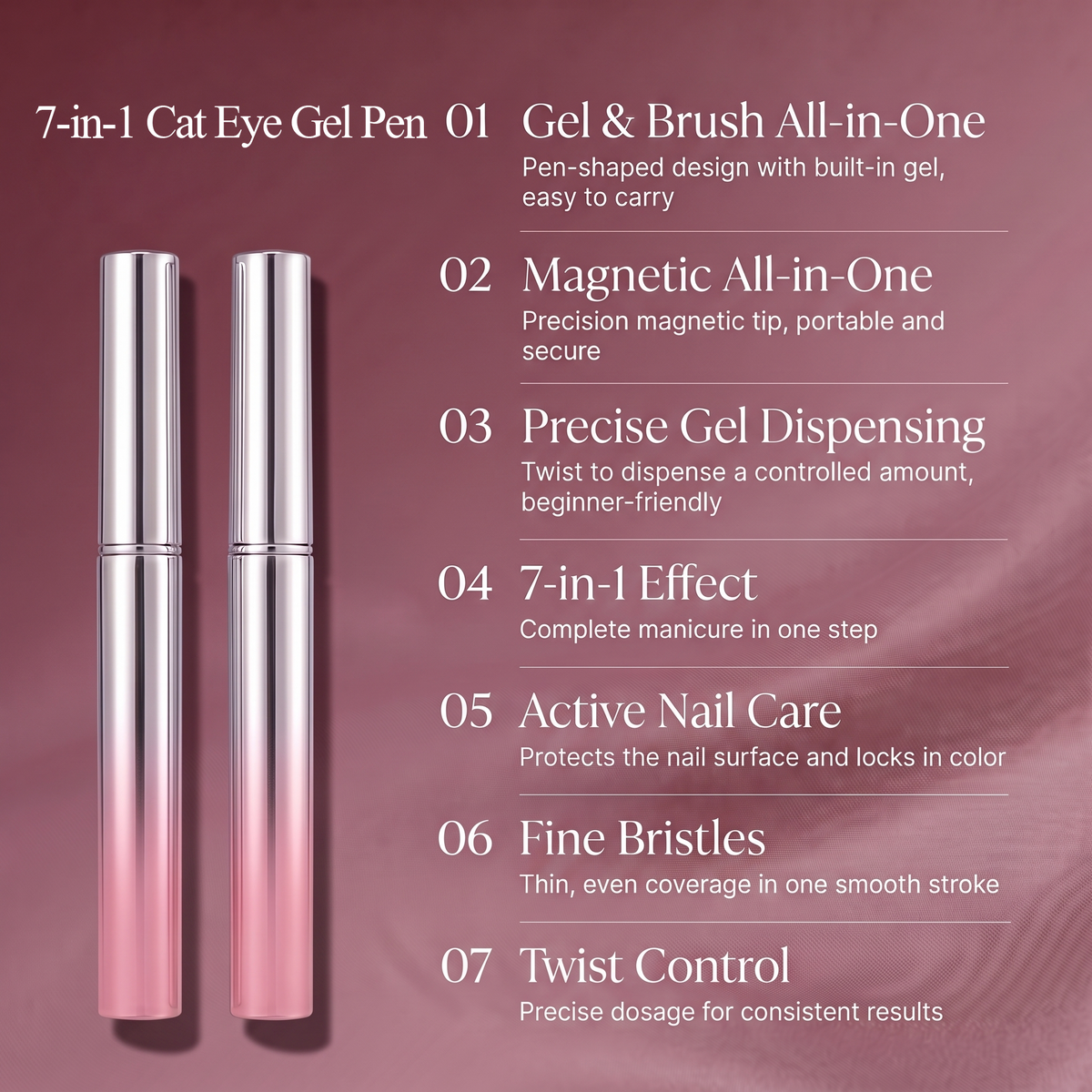 7-In-1 Magnetic Cat Eye Nail Gel Pen Portable