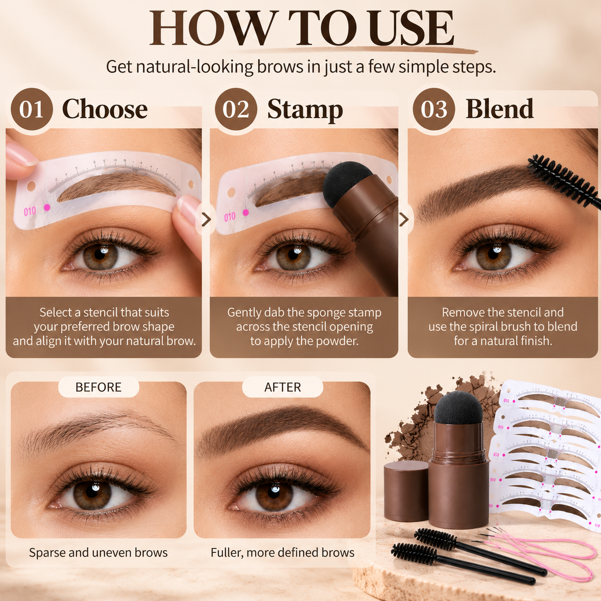 Eyebrow Stamp & Stencil Kit