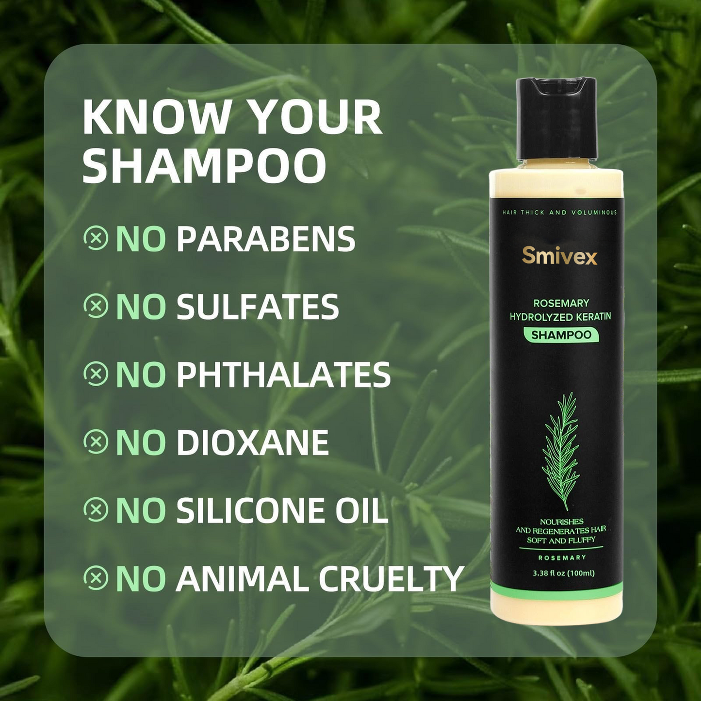 🔥LAST DAY 50% OFF - 🌿Smivex® Organic Rosemary Hair Growth Shampoo
