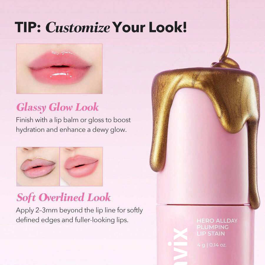 Skavix Golden-to-Rosy Lip Stain — Wipe & Reveal Color