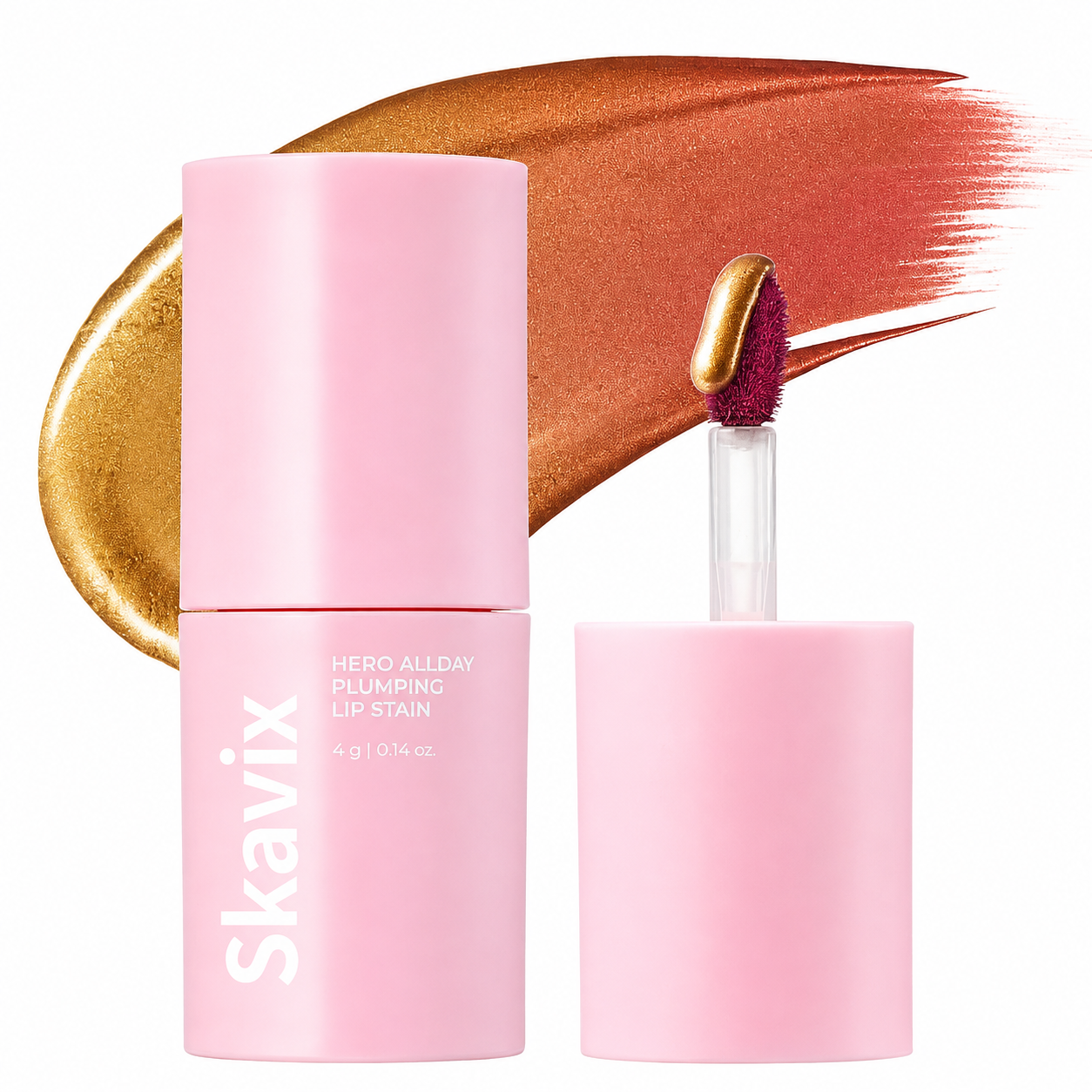 Skavix Golden-to-Rosy Lip Stain — Wipe & Reveal Color