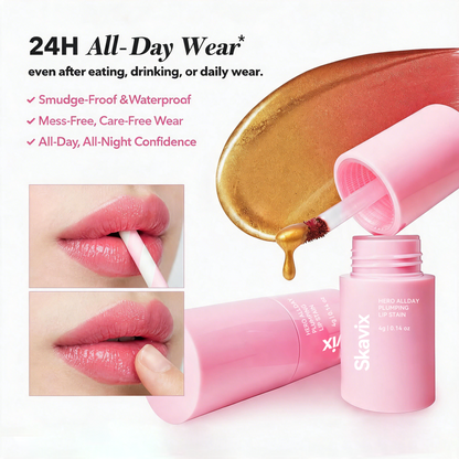 Skavix Golden-to-Rosy Lip Stain — Wipe & Reveal Color